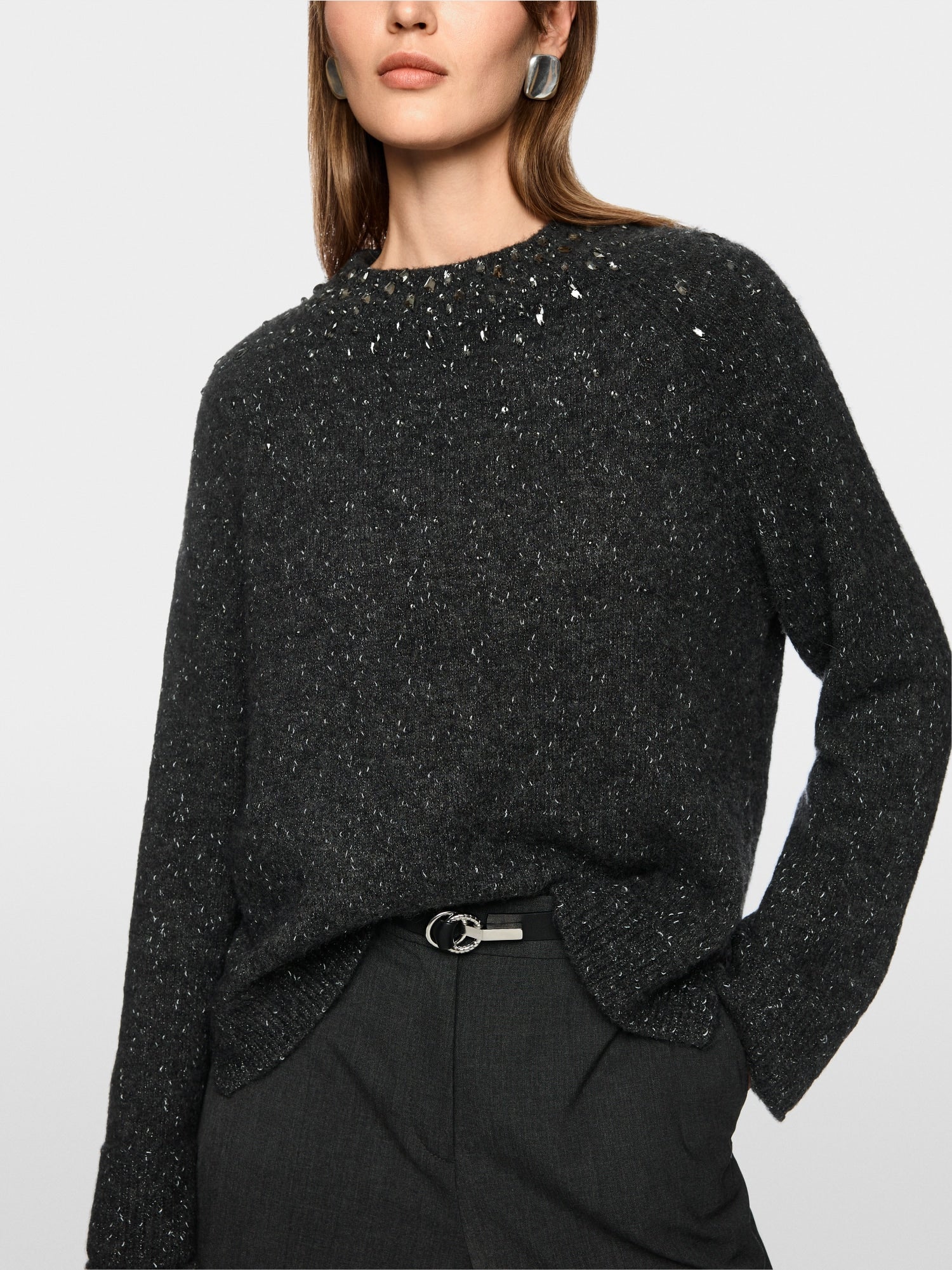 Alpaca mix jumper with glitter details