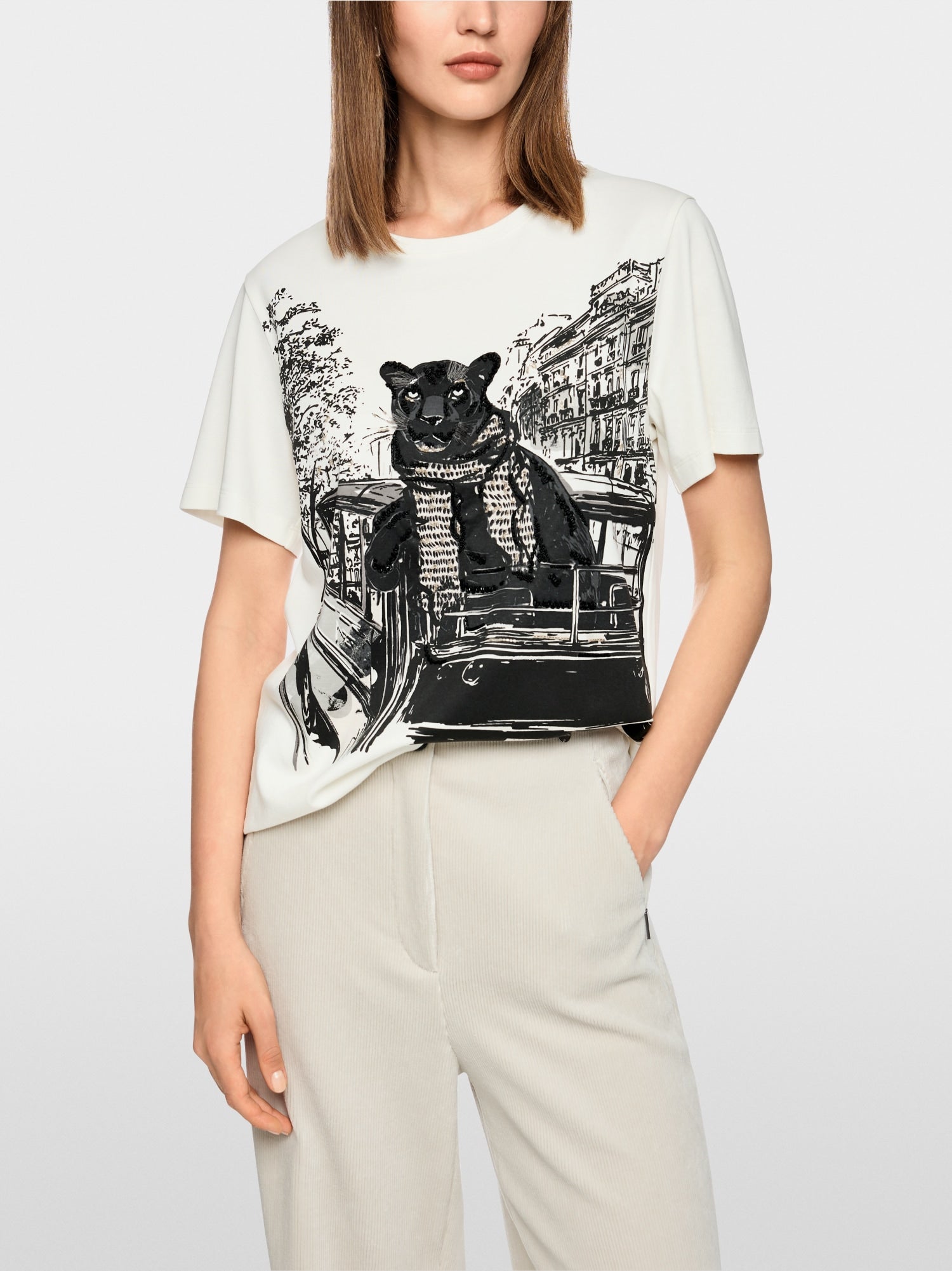 T-shirt with panther print