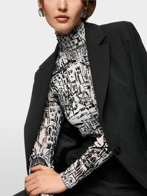 Long-sleeved top with CITY motif