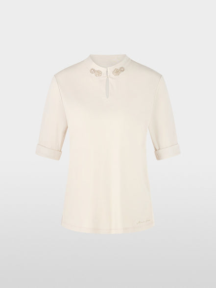 Shirt with sparkling flowers