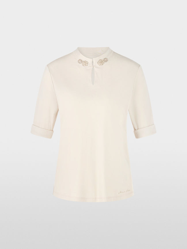 Shirt with sparkling flowers