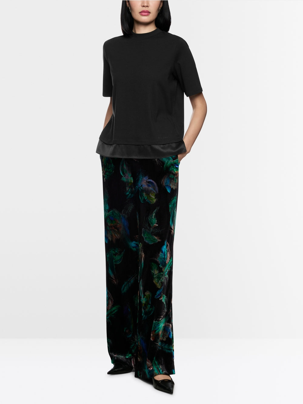 Shirt with silk trim