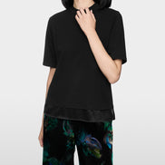 Shirt with silk trim