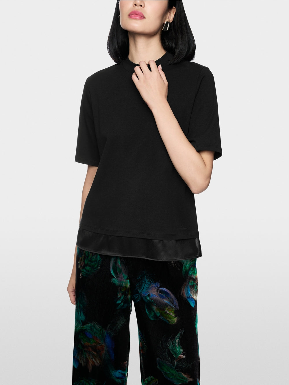 Shirt with silk trim