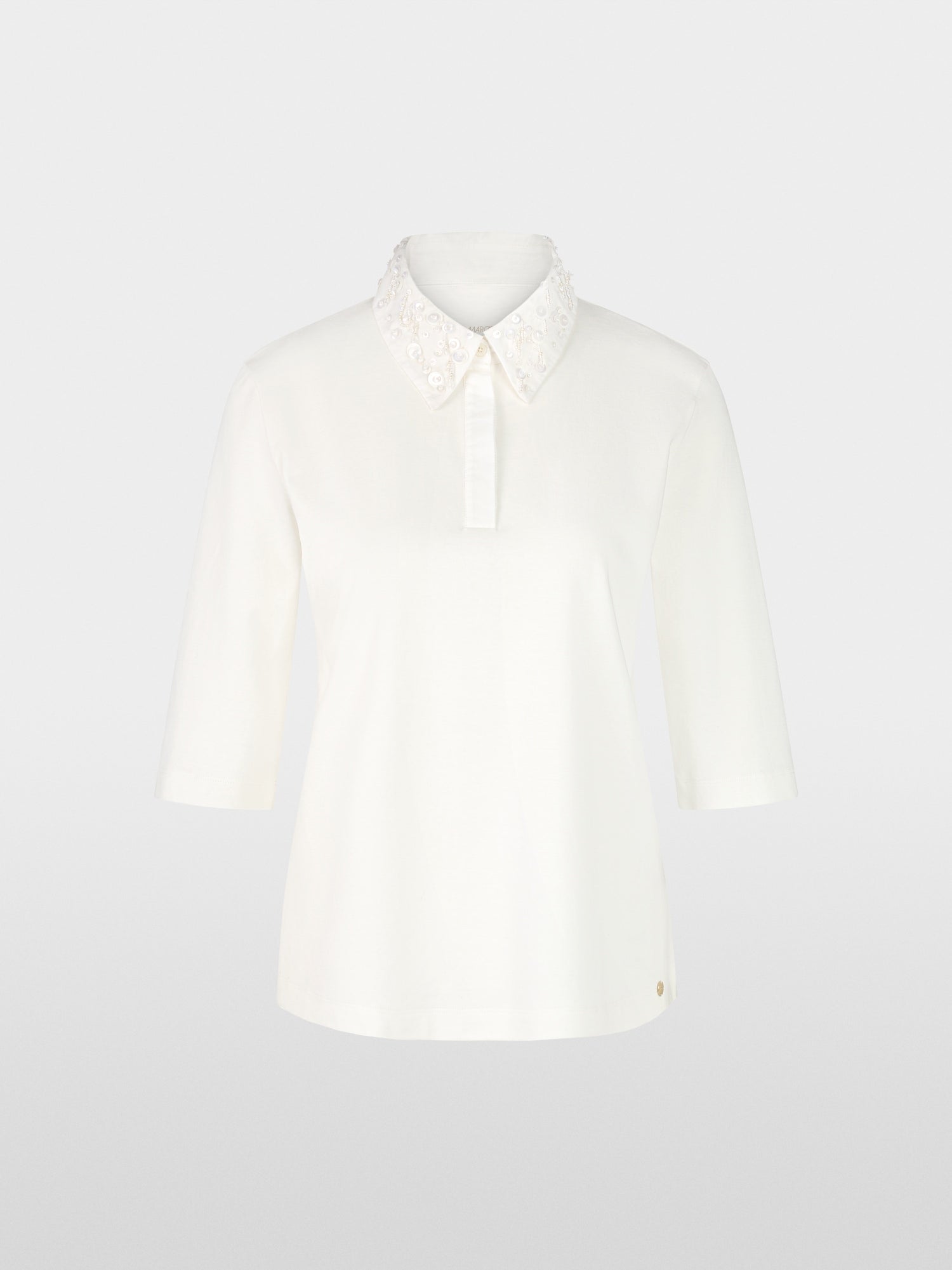 Polo shirt with decorative pearls