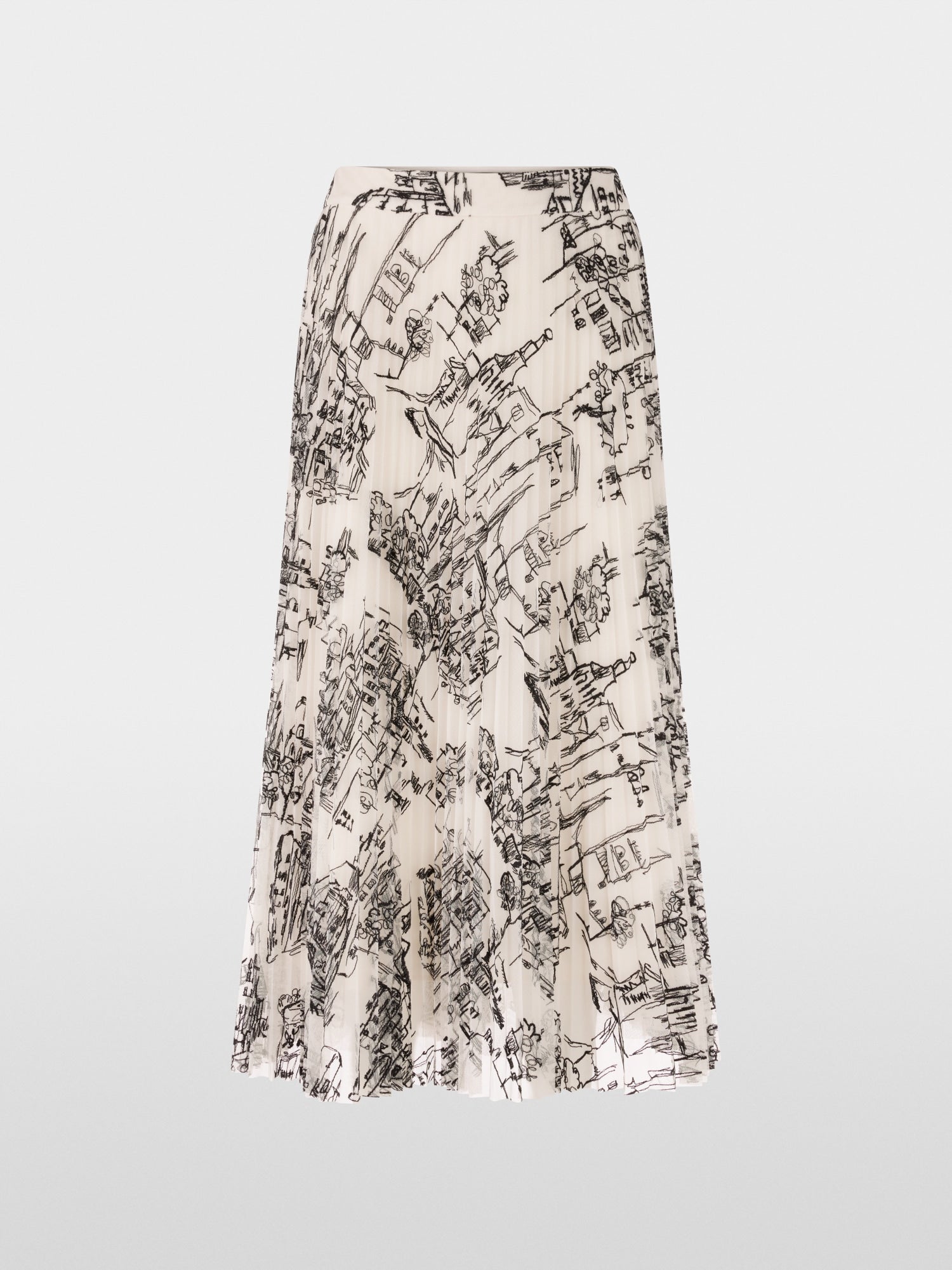 Pleated skirt with City motif