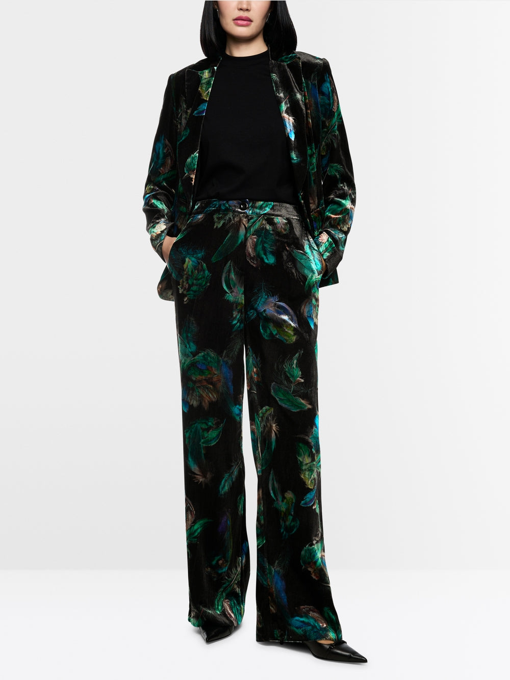 WARRI velvet trousers with print