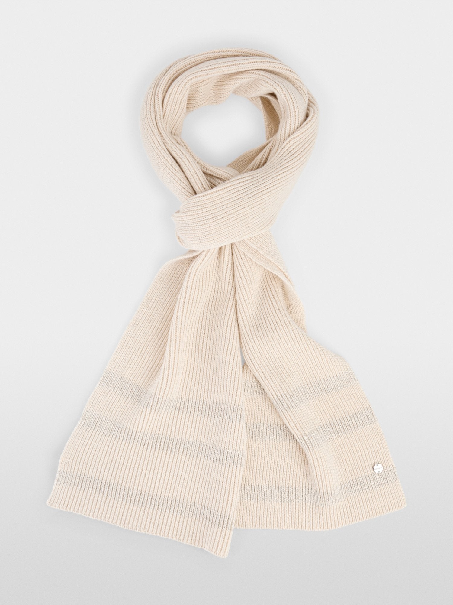 Scarf with stripes and lurex threads
