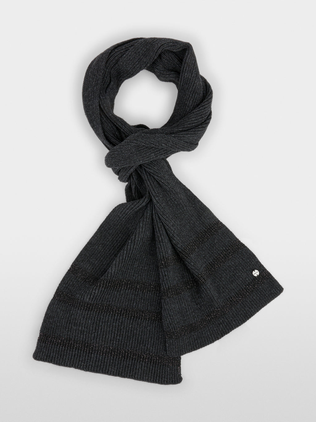 Scarf with stripes and lurex threads