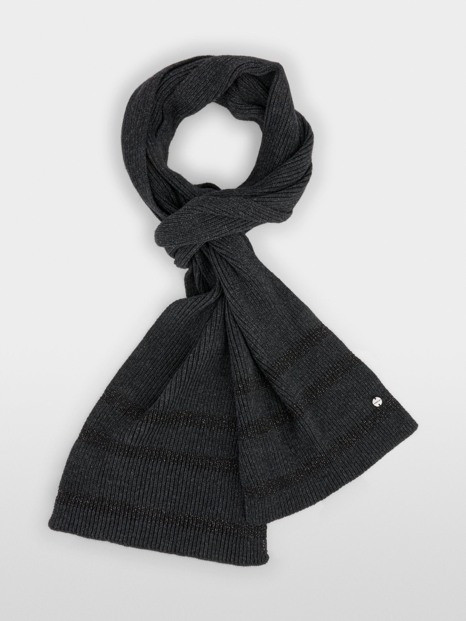 Scarf with stripes and lurex threads