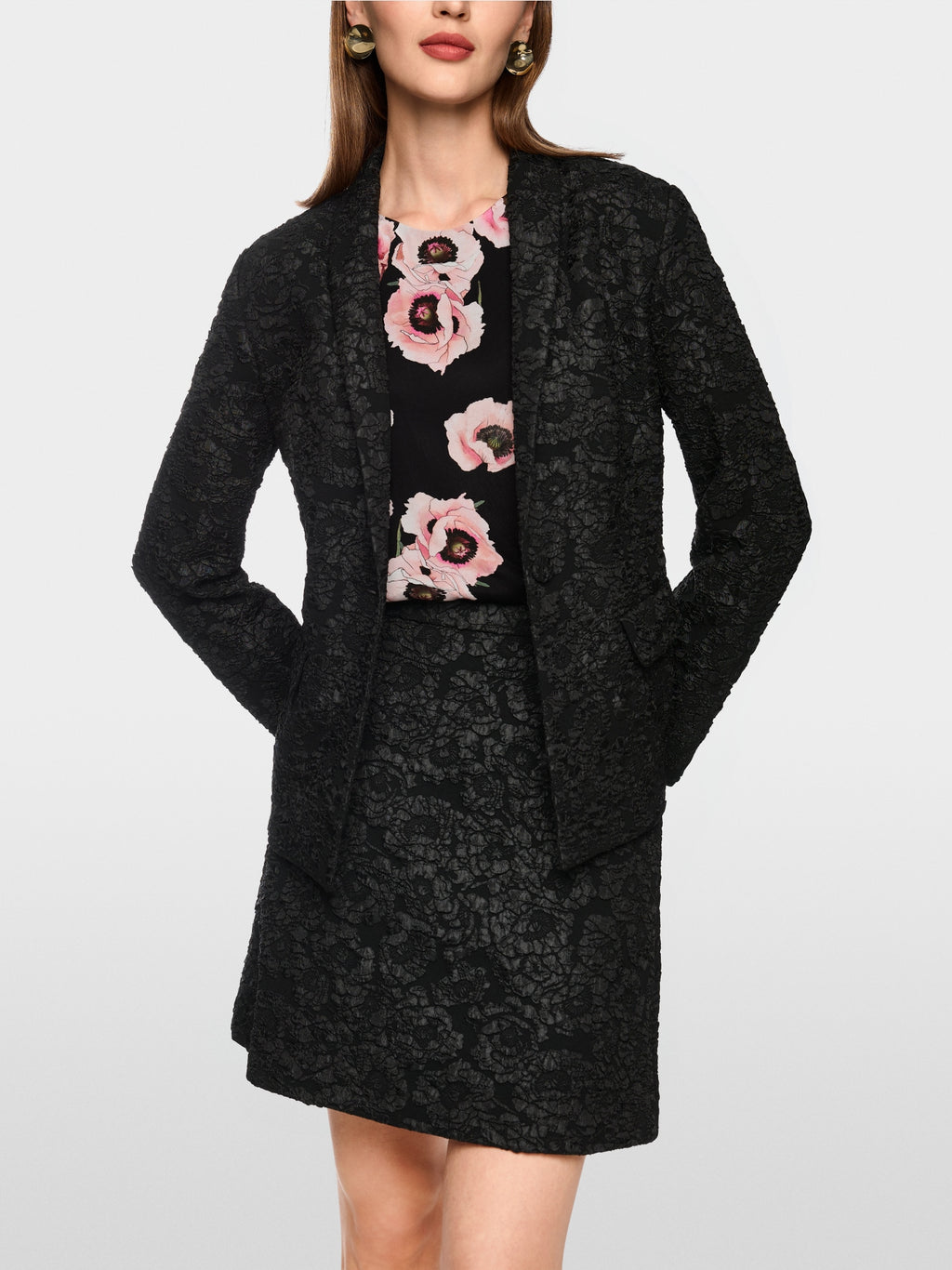 Blazer with floral pattern