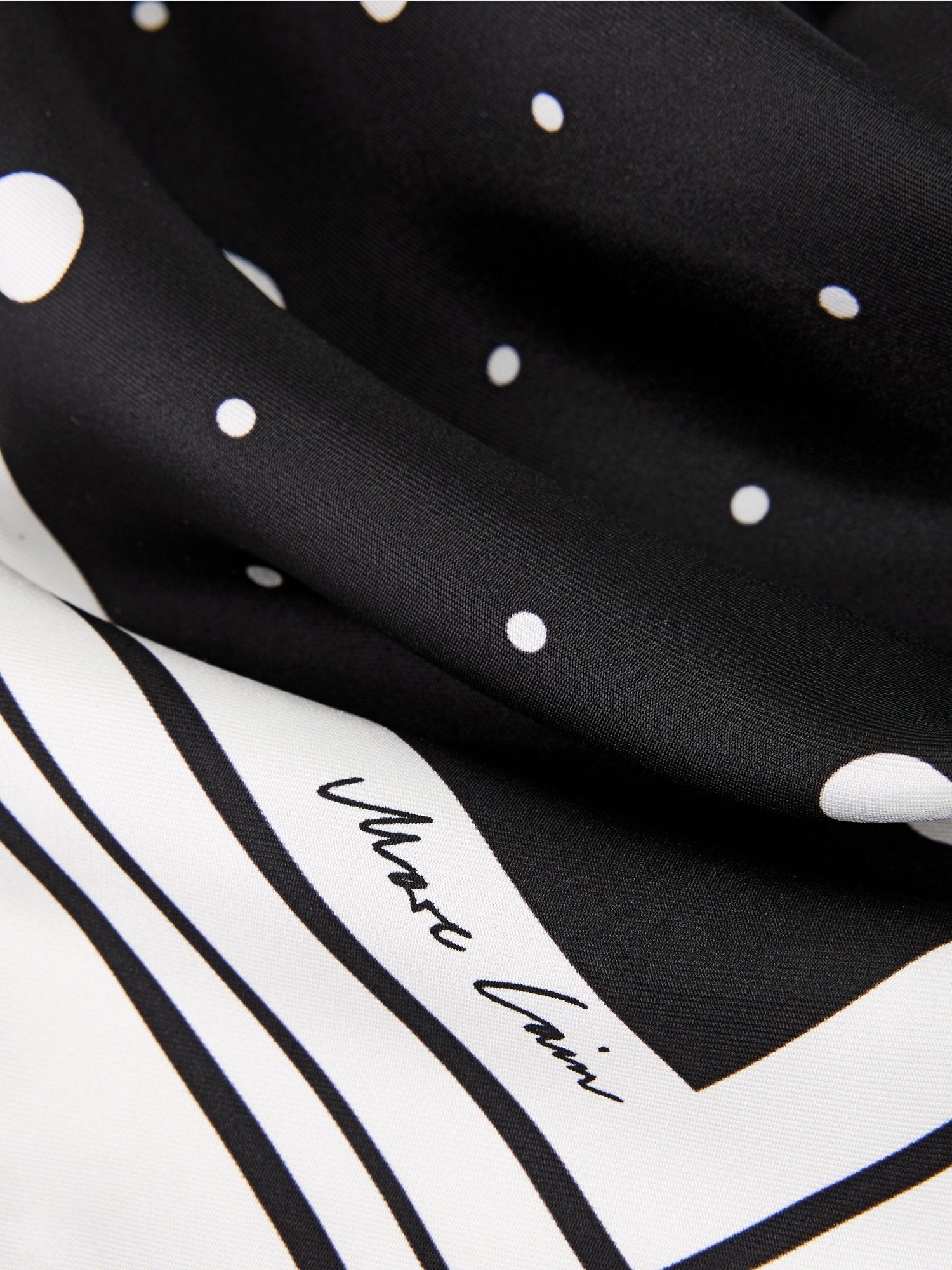 Silk scarf with polka dot pattern