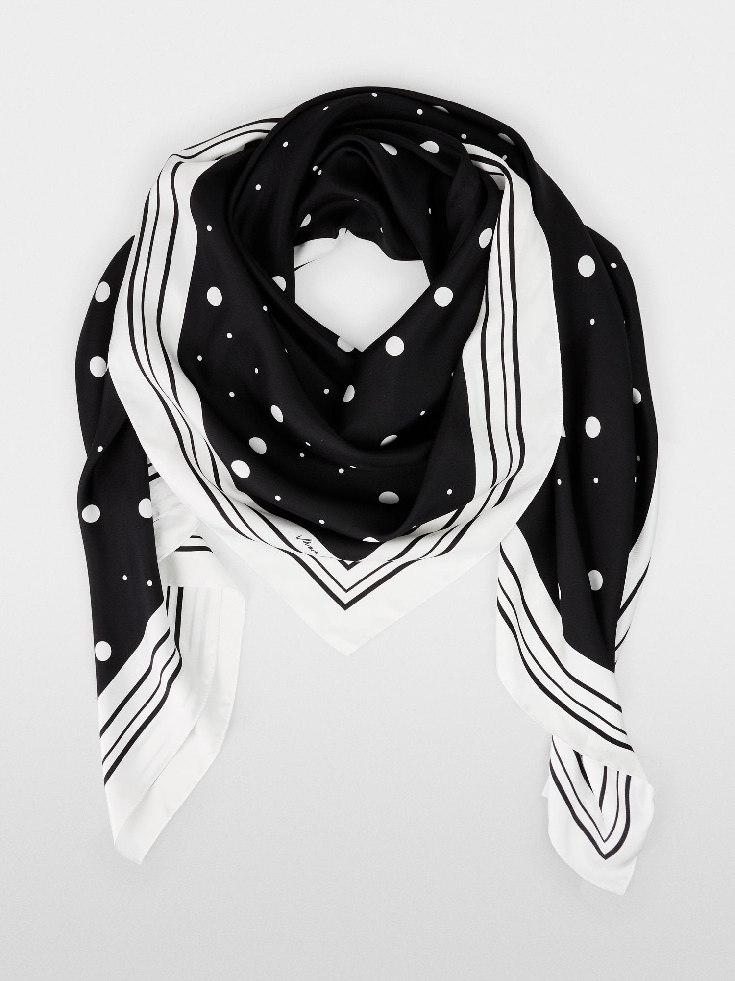 Silk scarf with polka dot pattern
