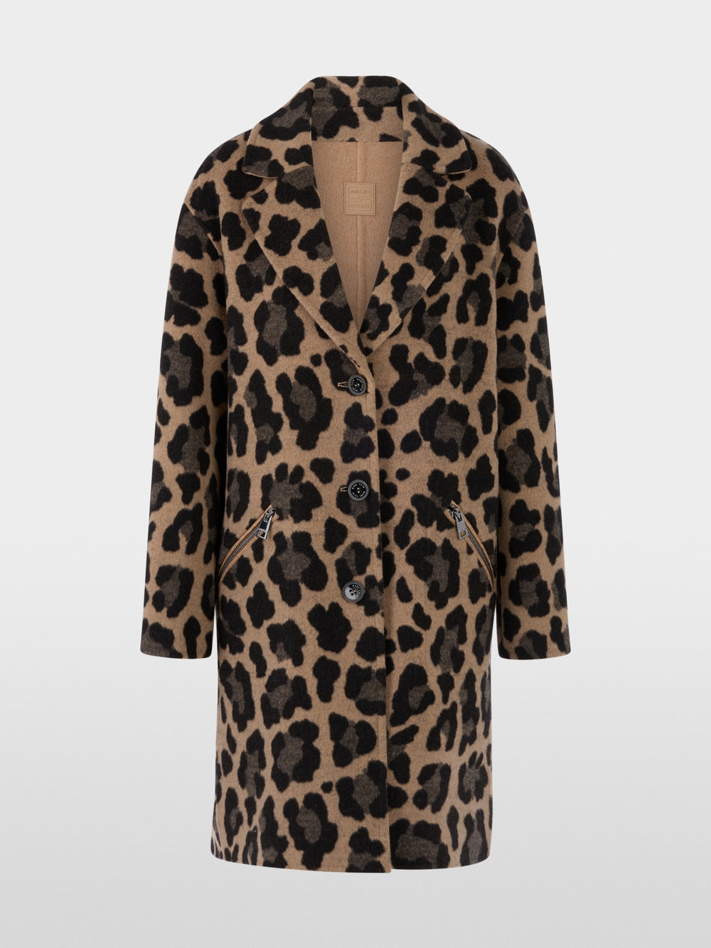 Reversible coat with leopard print