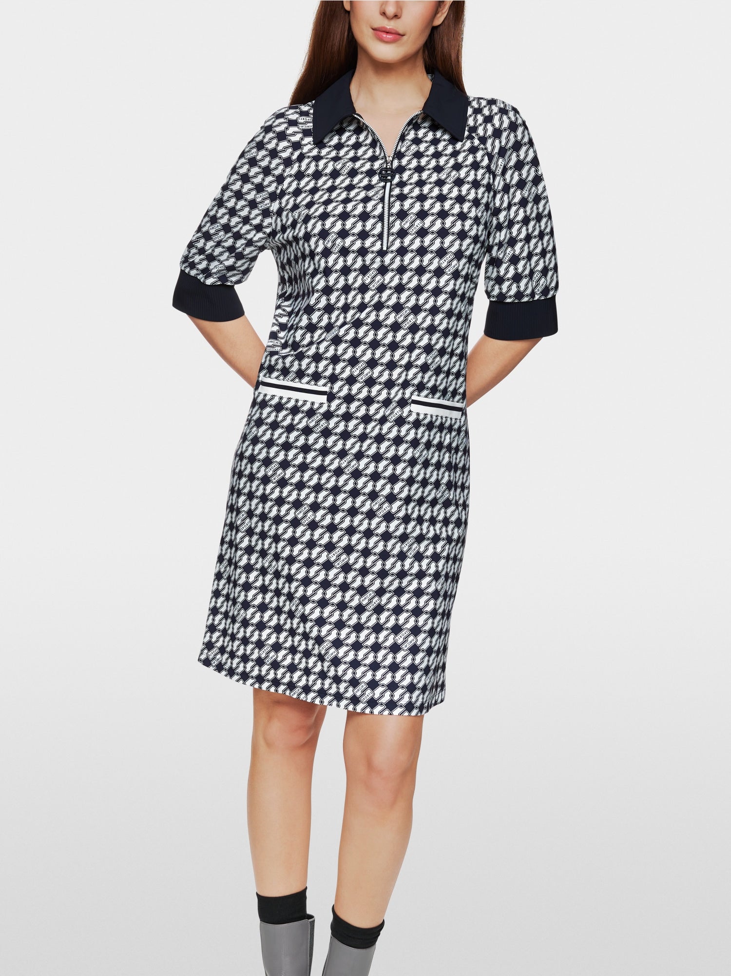 Scuba jersey print dress