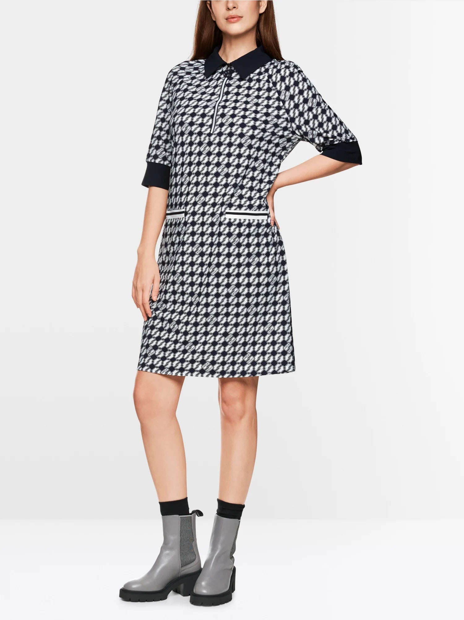 Scuba jersey print dress