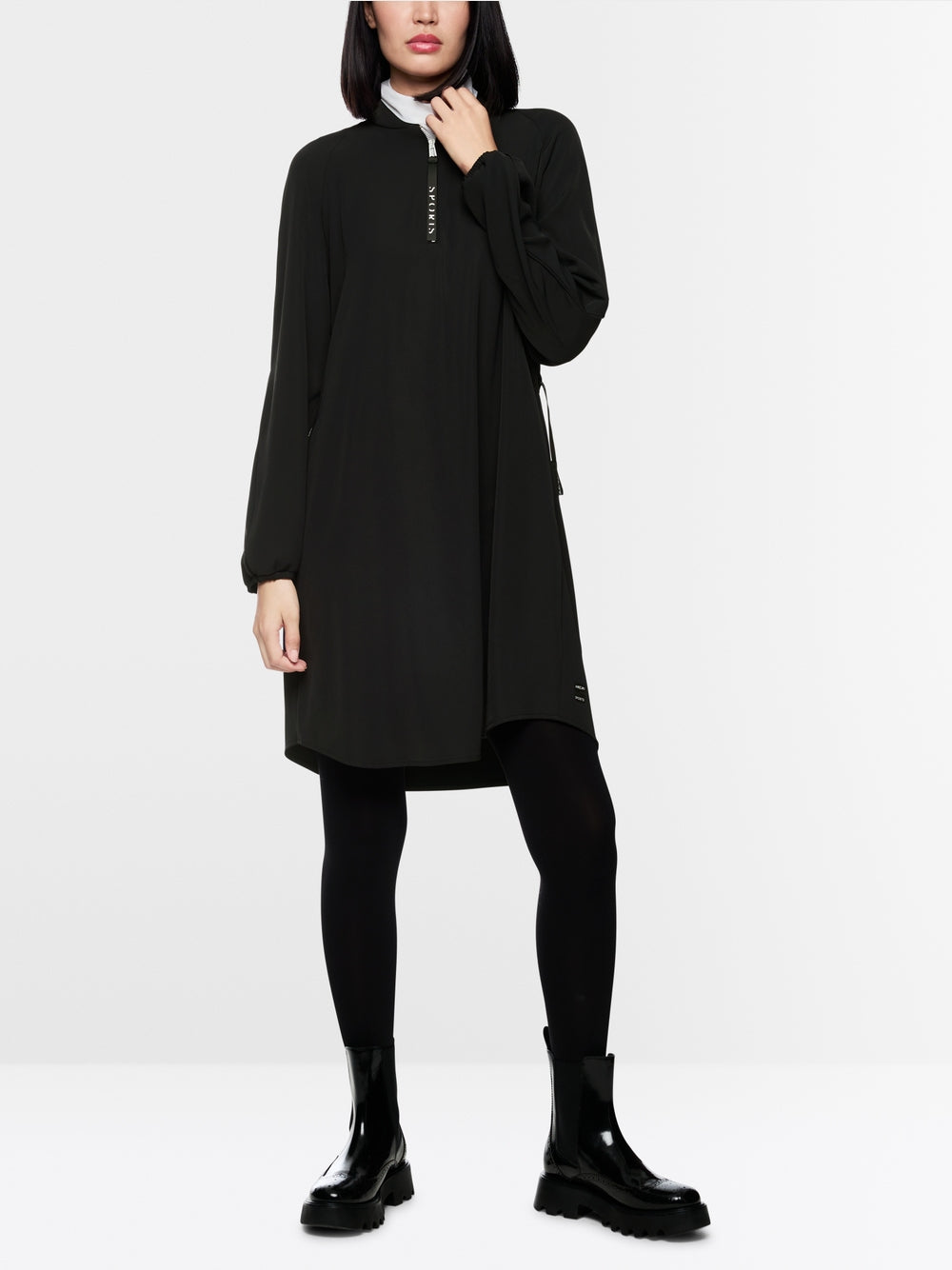 Dress with zip and gathered detail