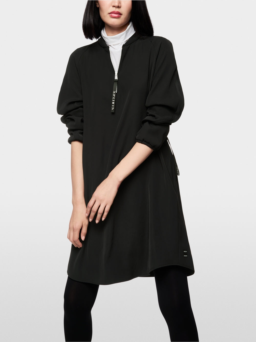 Dress with zip and gathered detail