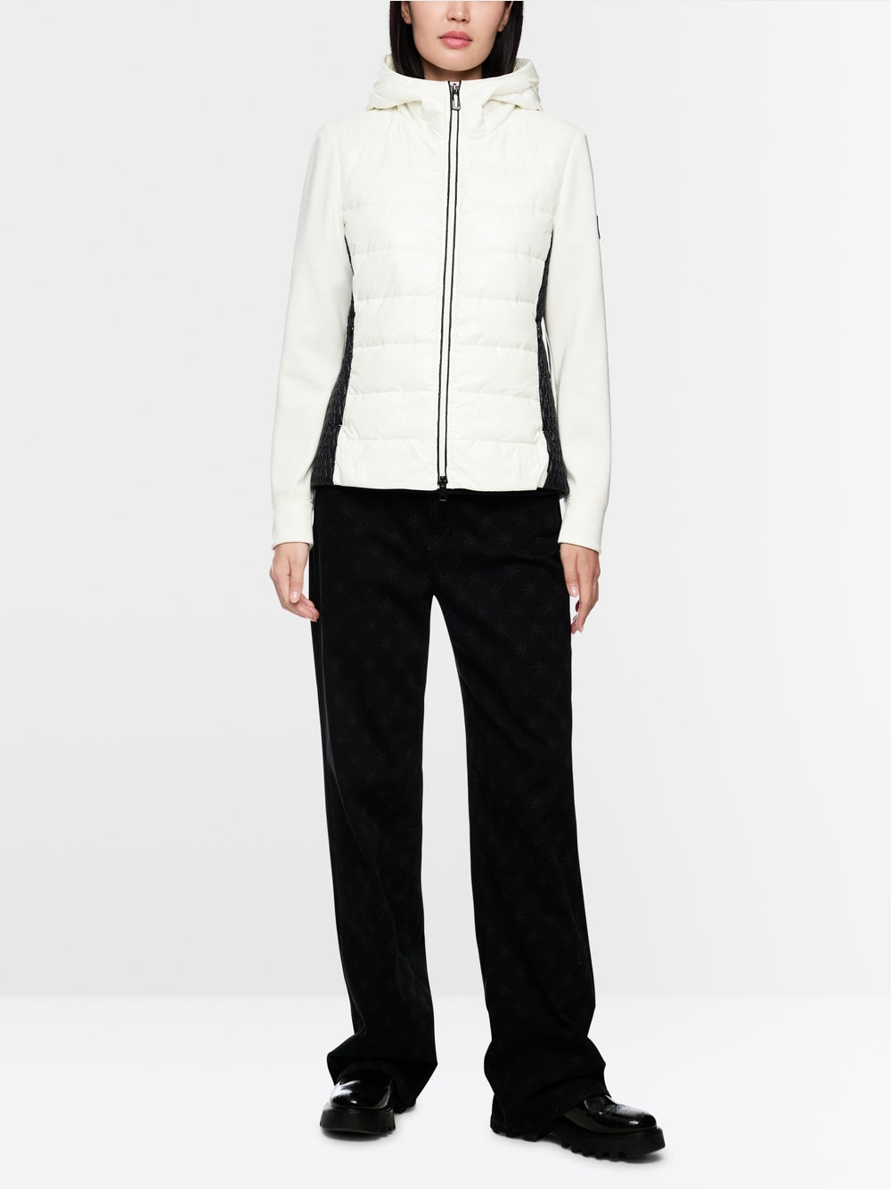 Jacket with faux down and hood