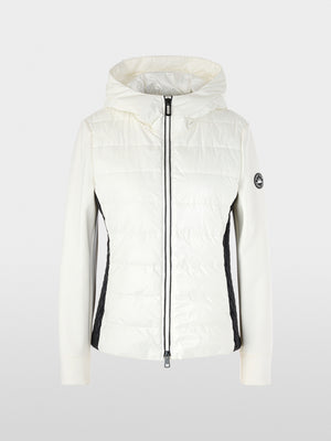 Jacket with faux down and hood