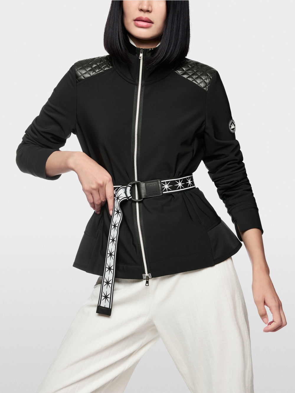 Fitted jacket with patent details