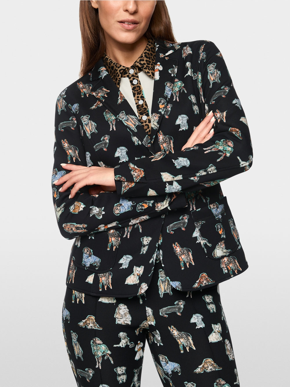 Scuba blazer with doggy print