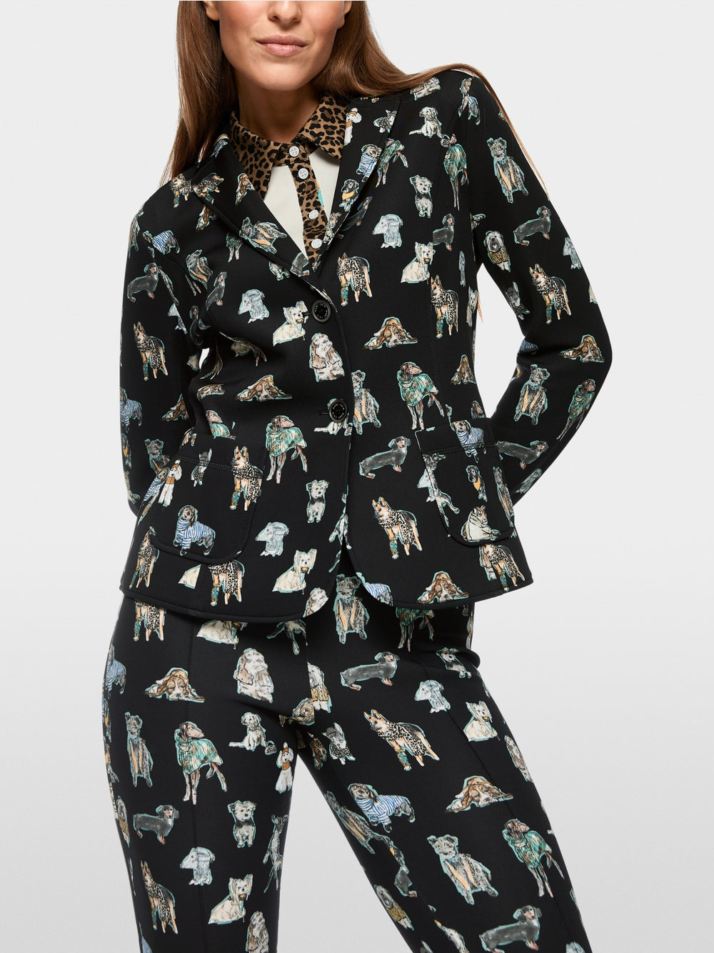 Scuba blazer with doggy print