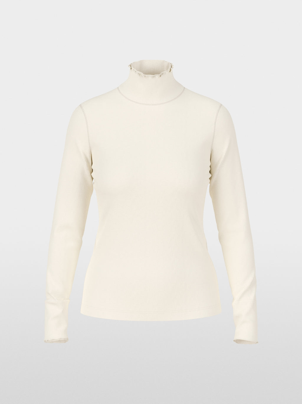 Plain long-sleeved turtleneck shirt