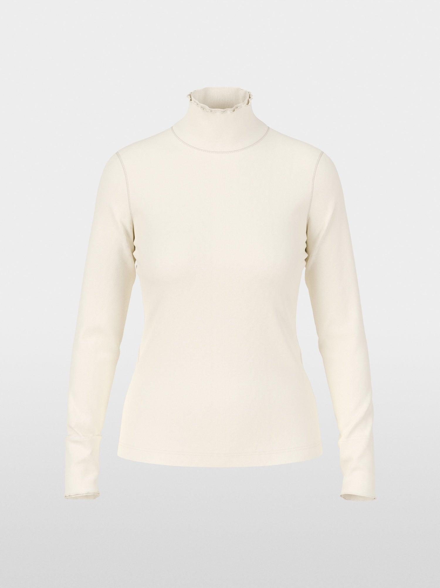 Plain long-sleeved turtleneck shirt