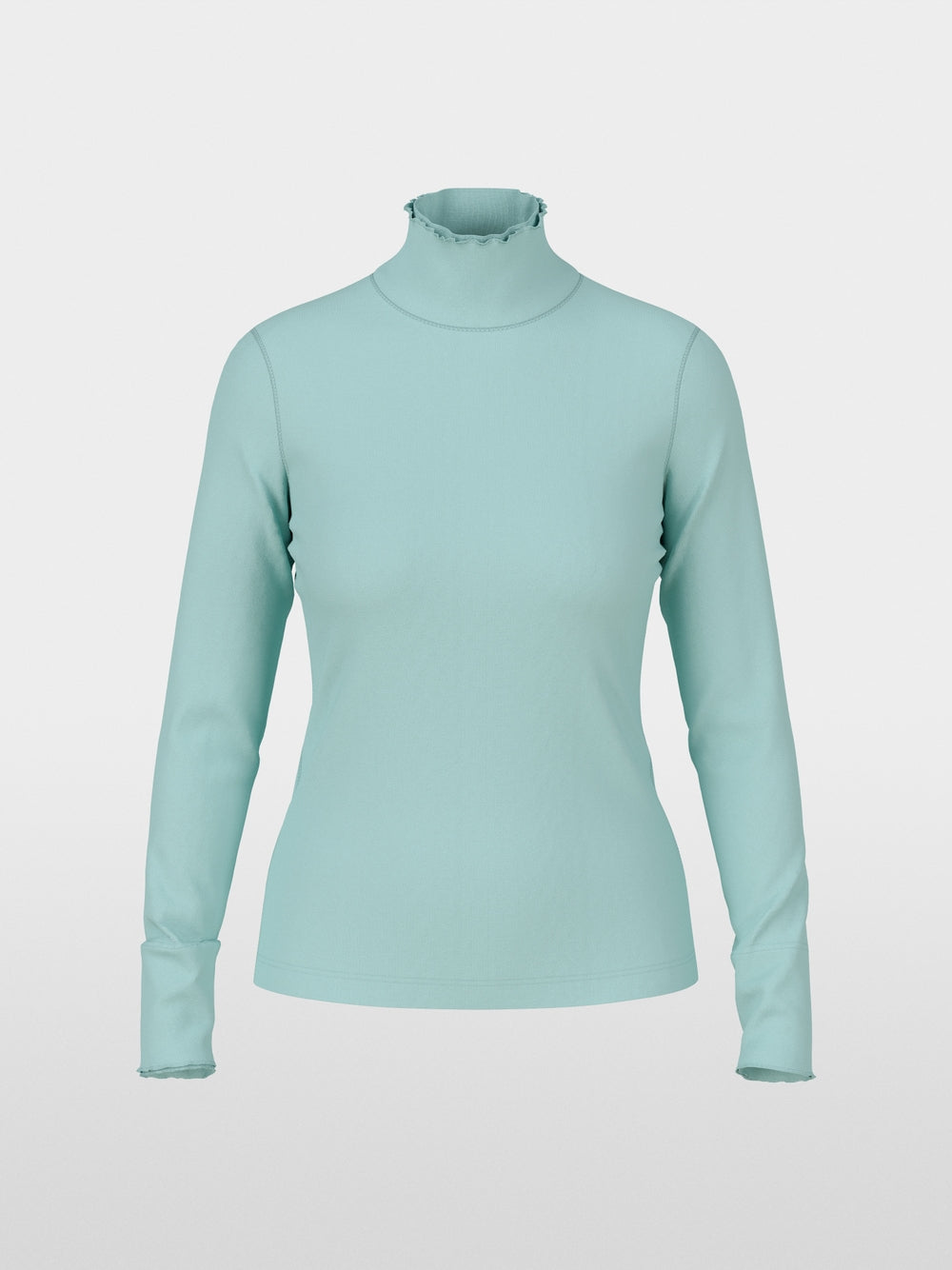 Plain long-sleeved turtleneck shirt