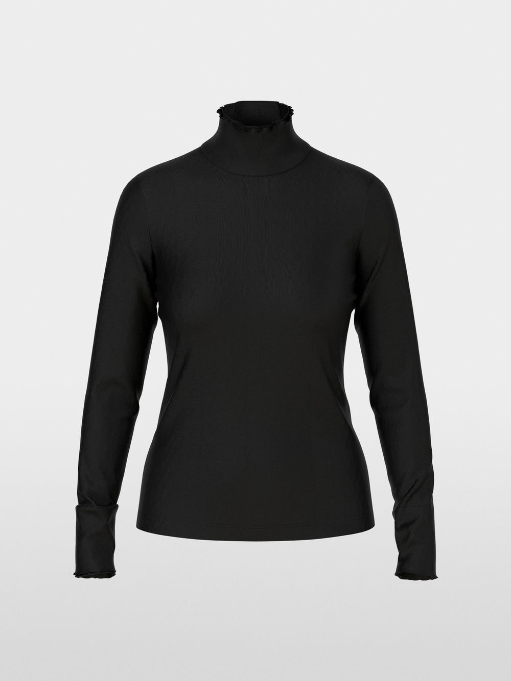 Plain long-sleeved turtleneck shirt