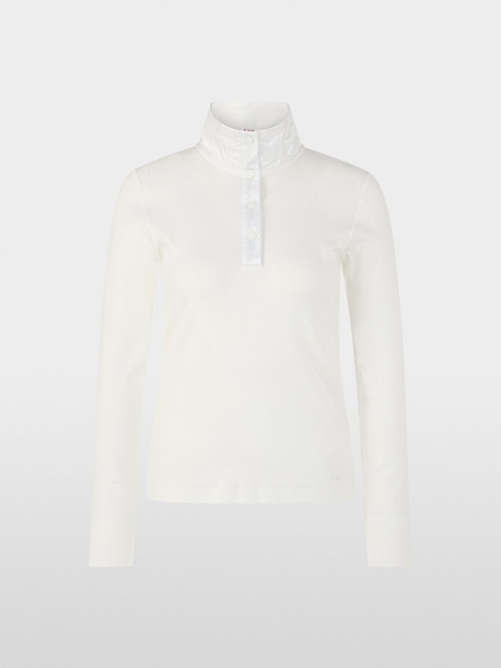 Ribbed shirt with shiny collar