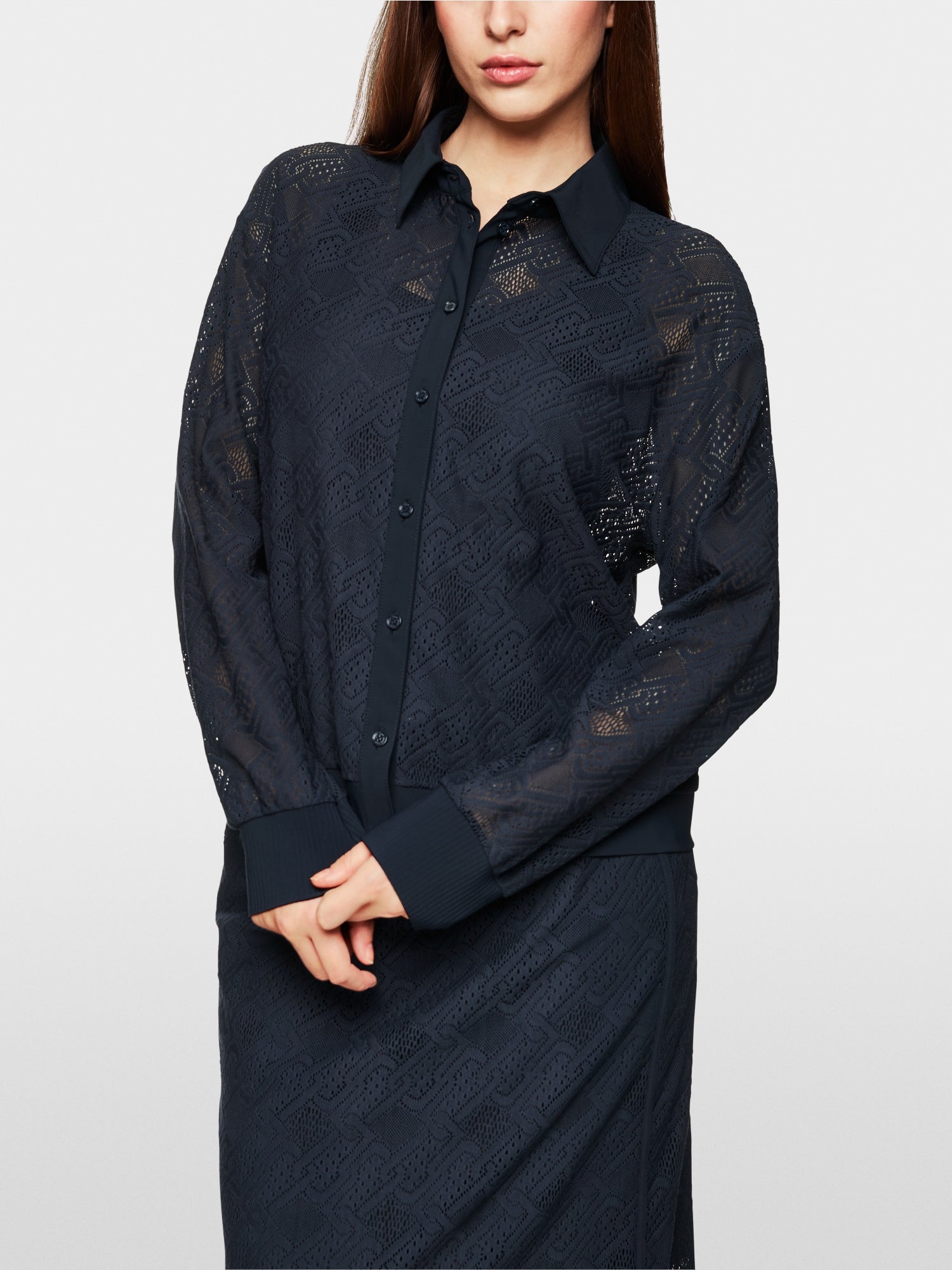 Blouse in eyelet lace