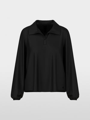 Flowing tunic blouse with collar