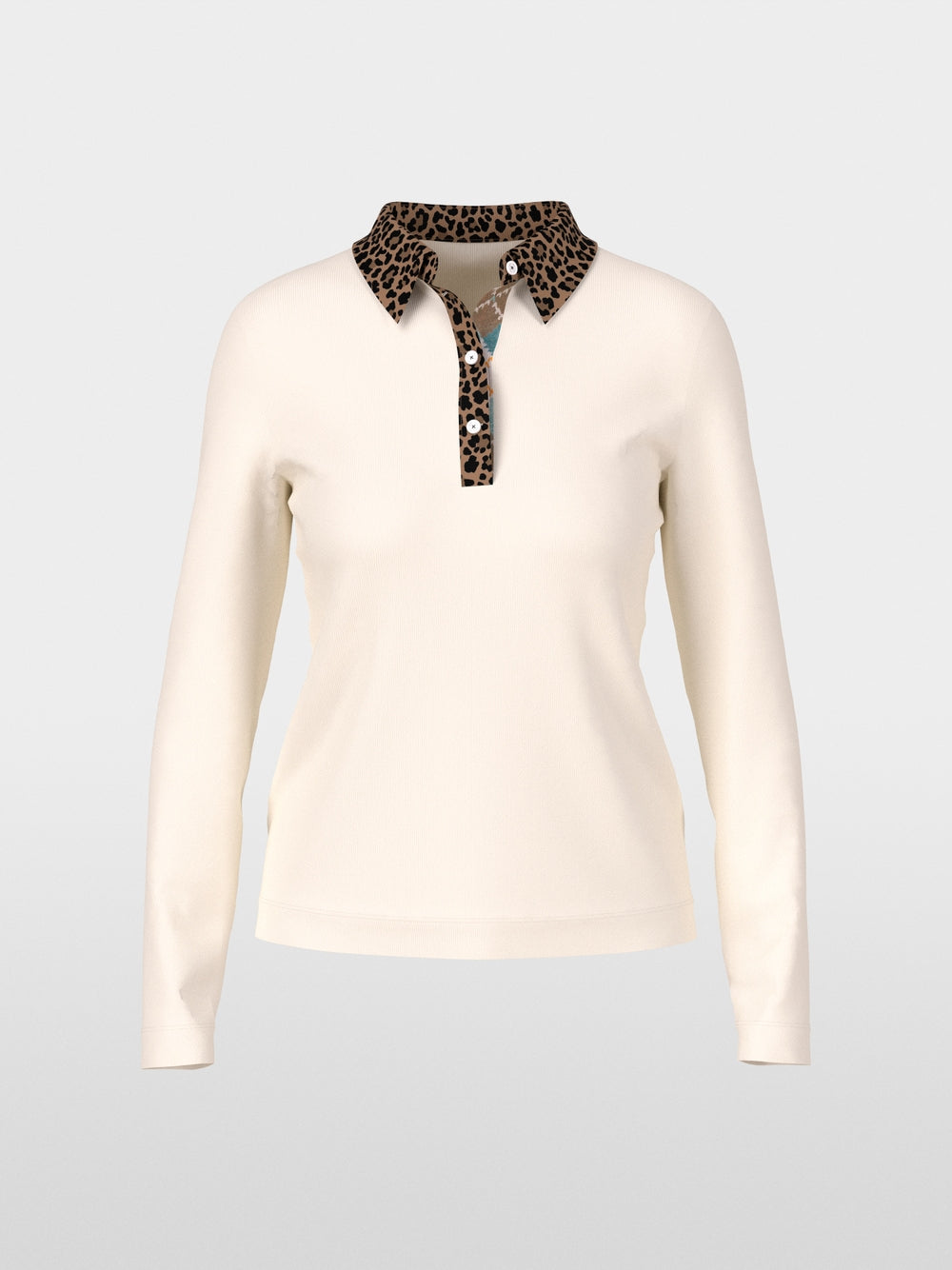 Plain polo shirt with leopard details